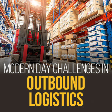 how to improve outbound logistics pallet forklift in between rows of boxes